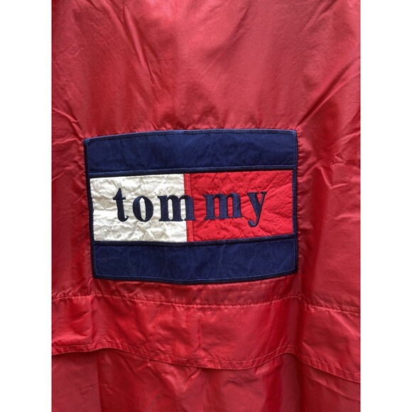 Vtg Tommy Hilfiger Red Nylon Windbreaker Jacket XL Big Logo Sailing Hip Hop 90s - Picture 6 of 15
